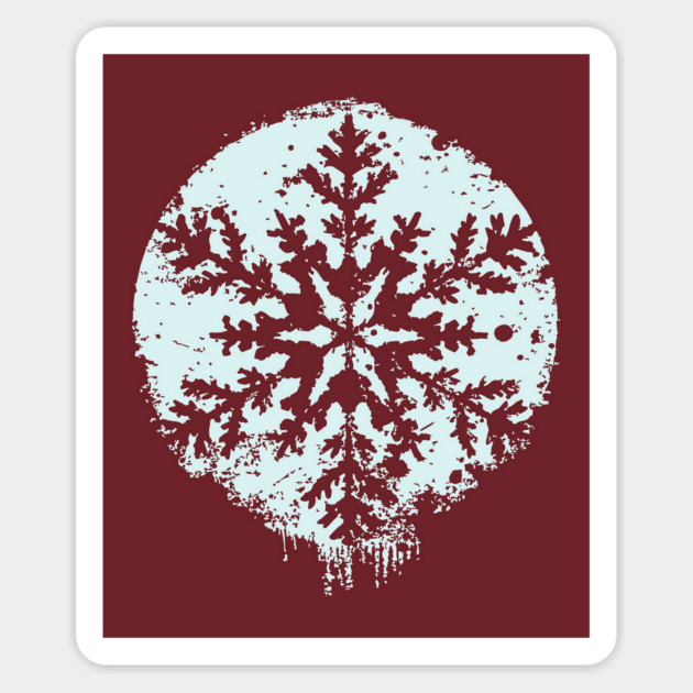 Minimalist Winter Snowflake | Geometric Snow Design Magnet by TuncGK