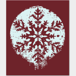 Minimalist Winter Snowflake | Geometric Snow Design Posters and Art