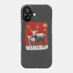Solitary Winter Stag | Rustic Christmas Deer Phone Case
