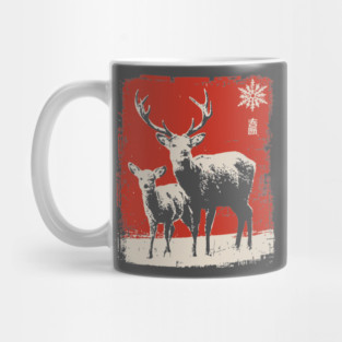 Solitary Winter Stag | Rustic Christmas Deer Mug
