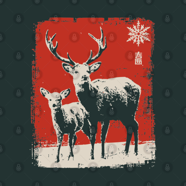 Solitary Winter Stag | Rustic Christmas Deer by TuncGK