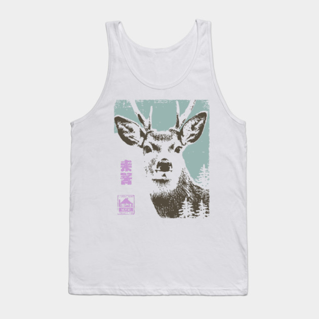 Japanese Stag | Mount Norikura Winter Deer Tank Top by TuncGK