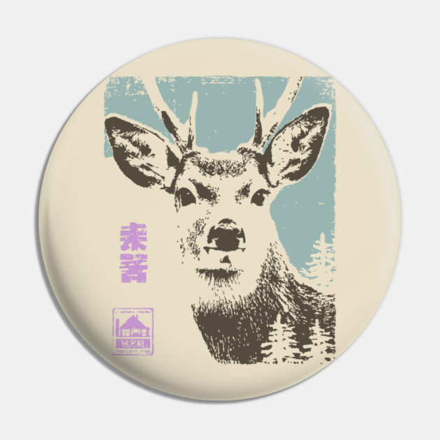 Japanese Stag | Mount Norikura Winter Deer Pin by TuncGK