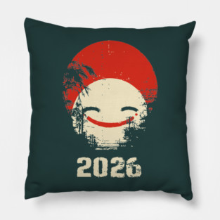 Grunge Smile | Distressed Japanese Pop Art Face Pillow