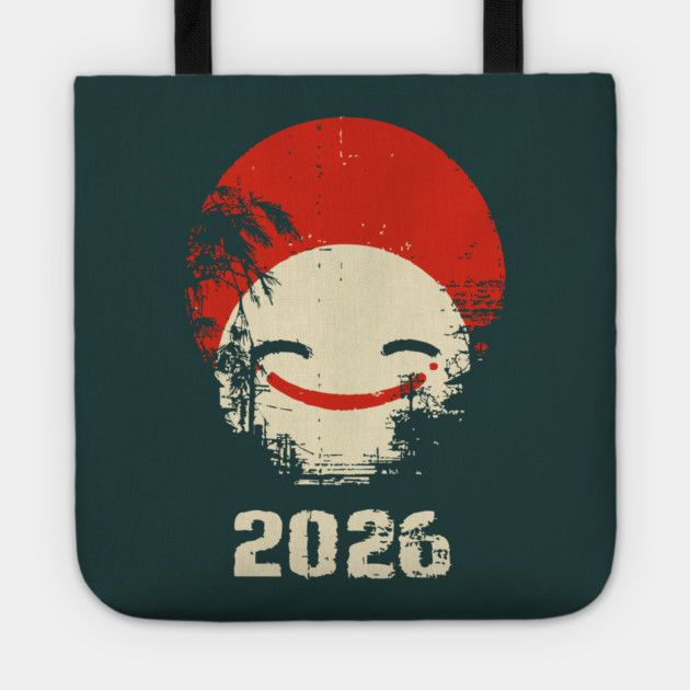 Grunge Smile | Distressed Japanese Pop Art Face Tote by TuncGK