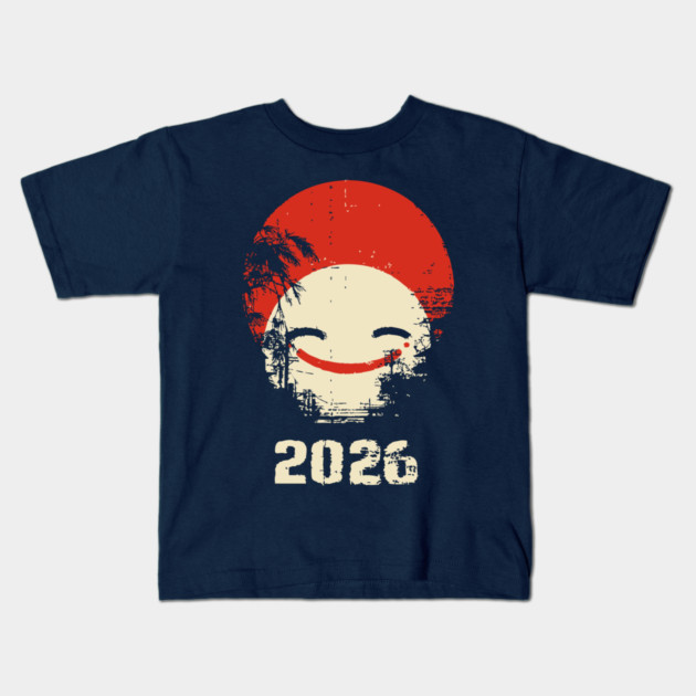 Grunge Smile | Distressed Japanese Pop Art Face Kids T-Shirt by TuncGK