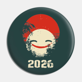 Grunge Smile | Distressed Japanese Pop Art Face Pin