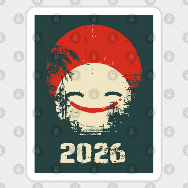 Grunge Smile | Distressed Japanese Pop Art Face Sticker by TuncGK