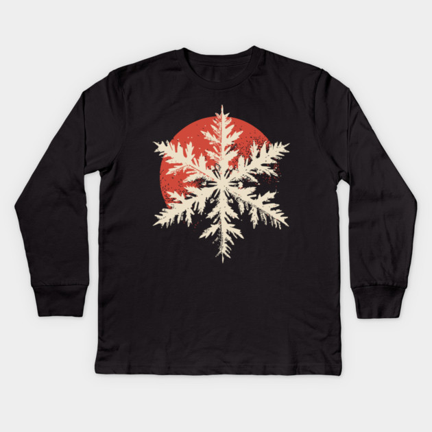 Snowflake Crystal - Nature's Masterpiece Hexagon Kids Long Sleeve T-Shirt by TuncGK