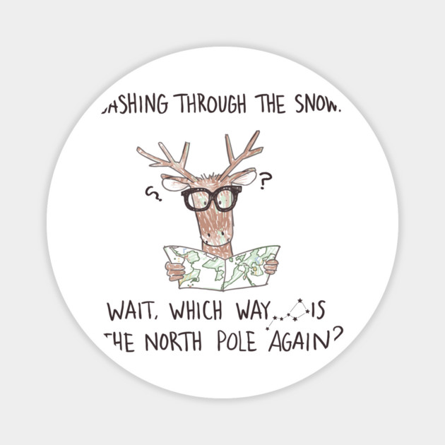 Funny-Reindeer-Christmas - Lost Reindeer Map-North Pole Magnet by JessArty