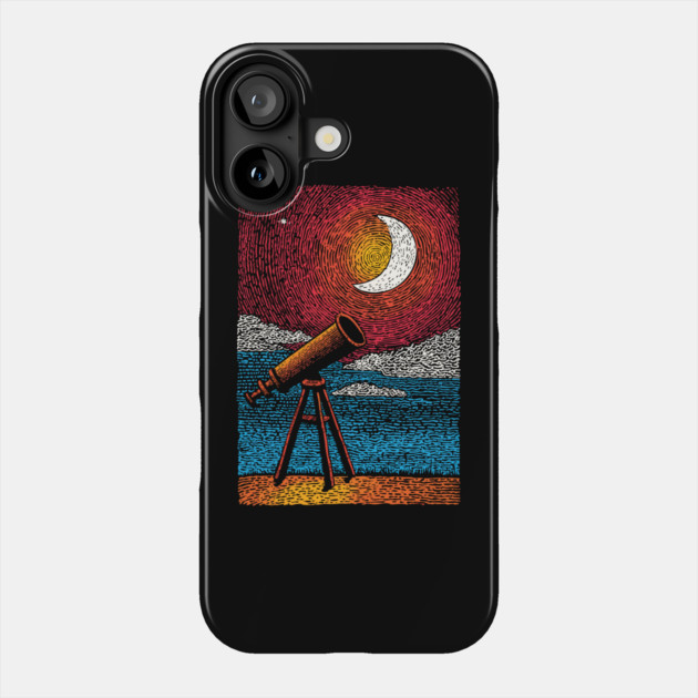 Stargazer's Telescope | Vintage Astronomy Night Sky Phone Case by TuncGK