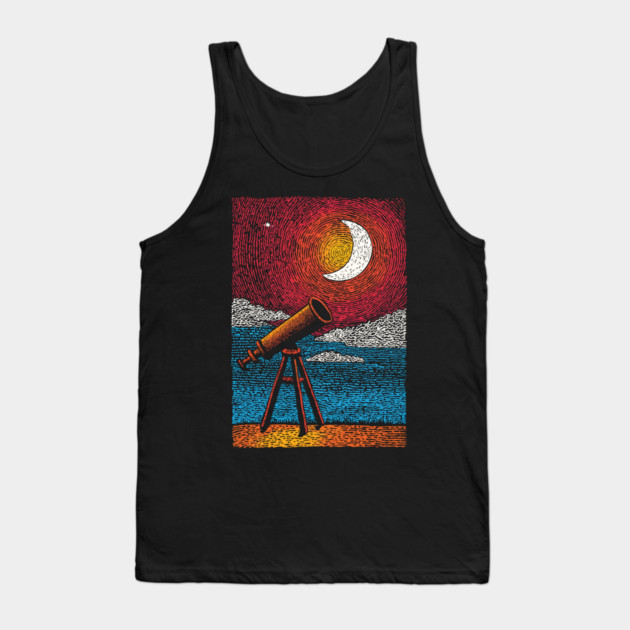Stargazer's Telescope | Vintage Astronomy Night Sky Tank Top by TuncGK