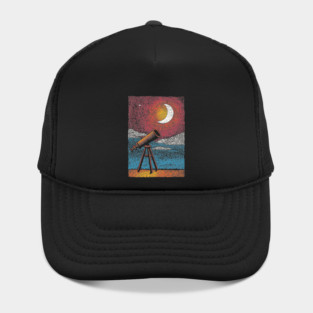 Stargazer's Telescope | Vintage Astronomy Night Sky Hat