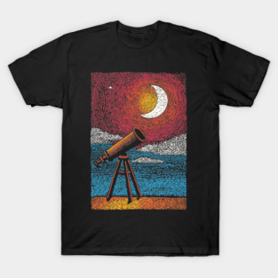 Stargazer's Telescope | Vintage Astronomy Night Sky T-Shirt