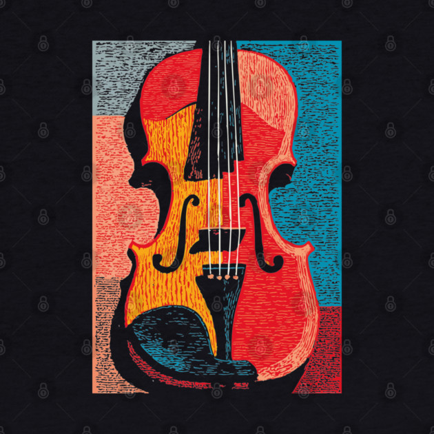 Abstract Violin | Modern Woodcut Musical Instrument by TuncGK
