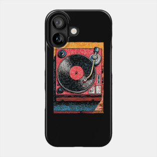 Vintage Turntable | Retro Vinyl Record Player Art Phone Case