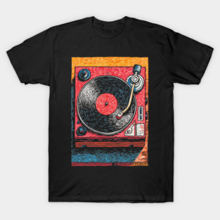 Vintage Turntable | Retro Vinyl Record Player Art T-Shirt
