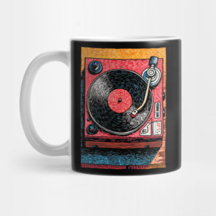 Vintage Turntable | Retro Vinyl Record Player Art Mug