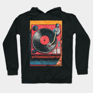 Vintage Turntable | Retro Vinyl Record Player Art Hoodie