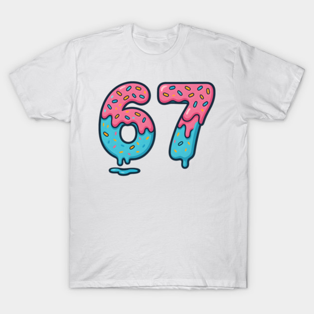 Sprinkle Frosted 67 Number Art T-Shirt by ArtistTee ⭐⭐⭐⭐⭐