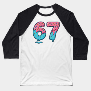 Sprinkle Frosted 67 Number Art Baseball T-Shirt