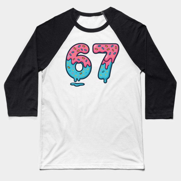 Sprinkle Frosted 67 Number Art Baseball T-Shirt by ArtistTee ⭐⭐⭐⭐⭐