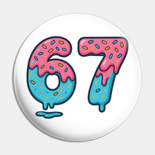 Sprinkle Frosted 67 Number Art Pin
