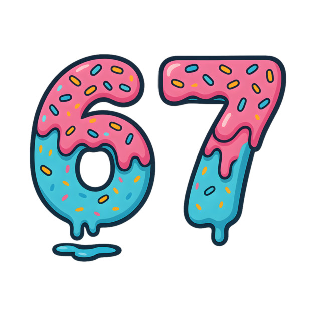 Sprinkle Frosted 67 Number Art by ArtistTee ⭐⭐⭐⭐⭐