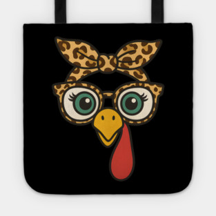 Leopard Print Turkey Face Glasses Tote