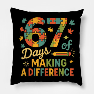 67 Days of Making a Difference Puzzle Pillow