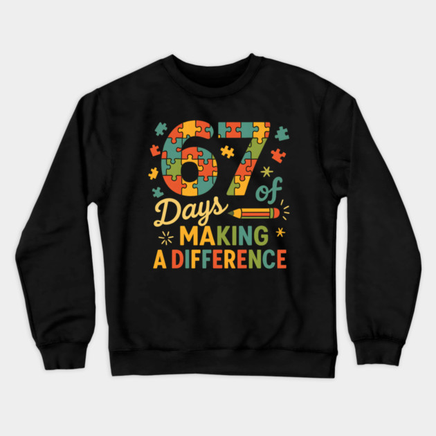 67 Days of Making a Difference Puzzle Crewneck Sweatshirt by ArtistTee ⭐⭐⭐⭐⭐