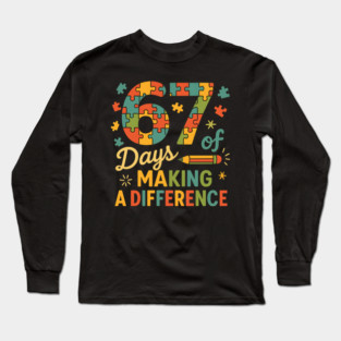 67 Days of Making a Difference Puzzle Long Sleeve T-Shirt