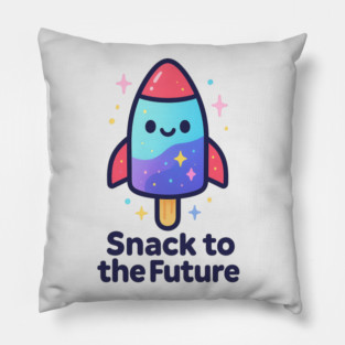 Cute Space Popsicle Rocket – Snack to the Future Kawaii Cosmic Design Pillow