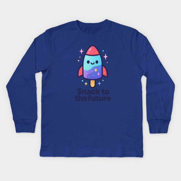 Cute Space Popsicle Rocket – Snack to the Future Kawaii Cosmic Design Kids Long Sleeve T-Shirt by Anne Lee