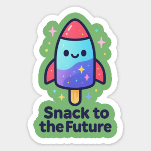 Cute Space Popsicle Rocket – Snack to the Future Kawaii Cosmic Design Sticker