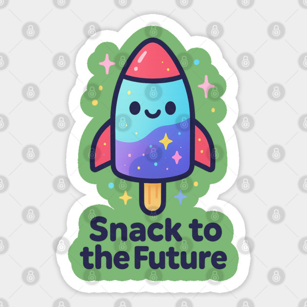 Cute Space Popsicle Rocket – Snack to the Future Kawaii Cosmic Design Sticker by Anne Lee
