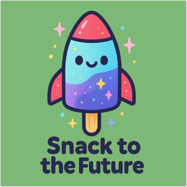 Cute Space Popsicle Rocket – Snack to the Future Kawaii Cosmic Design Wall Art by Anne Lee