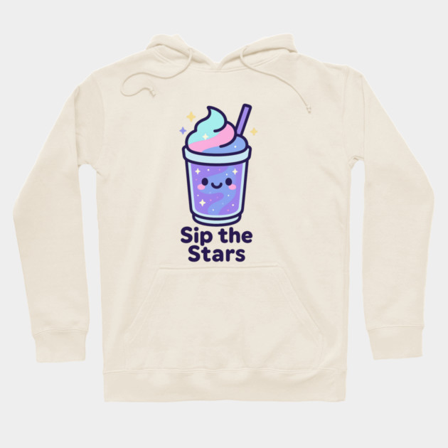 Kawaii Galaxy Drink – Sip the Stars Cute Cosmic Milkshake Design Hoodie by Anne Lee