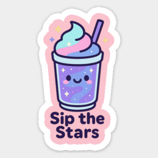 Kawaii Galaxy Drink – Sip the Stars Cute Cosmic Milkshake Design Magnet