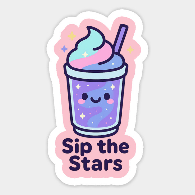 Kawaii Galaxy Drink – Sip the Stars Cute Cosmic Milkshake Design Magnet by Anne Lee
