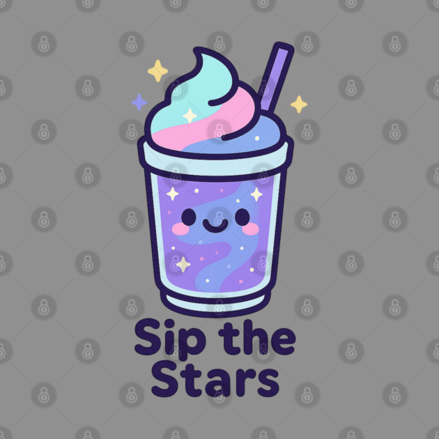 Kawaii Galaxy Drink – Sip the Stars Cute Cosmic Milkshake Design by Anne Lee
