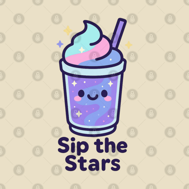 Kawaii Galaxy Drink – Sip the Stars Cute Cosmic Milkshake Design by Anne Lee