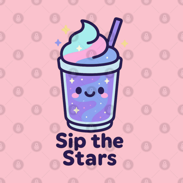 Kawaii Galaxy Drink – Sip the Stars Cute Cosmic Milkshake Design by Anne Lee