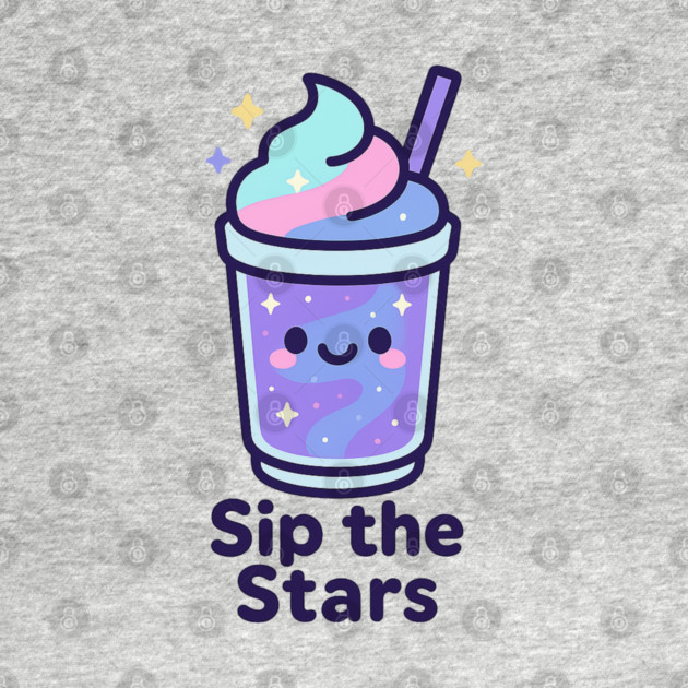 Kawaii Galaxy Drink – Sip the Stars Cute Cosmic Milkshake Design by Anne Lee
