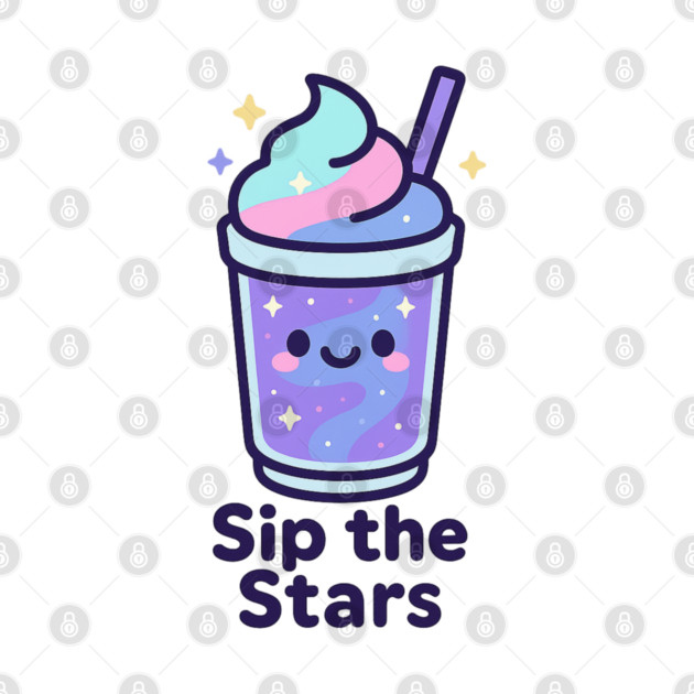 Kawaii Galaxy Drink – Sip the Stars Cute Cosmic Milkshake Design by Anne Lee
