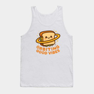 Orbiting Good Vibes – Cosmo Bites Kawaii Space Sandwich Design Tank Top