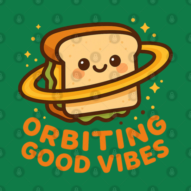 Orbiting Good Vibes – Cosmo Bites Kawaii Space Sandwich Design by Anne Lee