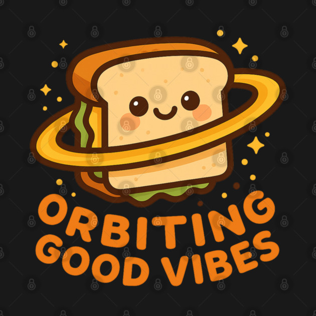Orbiting Good Vibes – Cosmo Bites Kawaii Space Sandwich Design by Anne Lee
