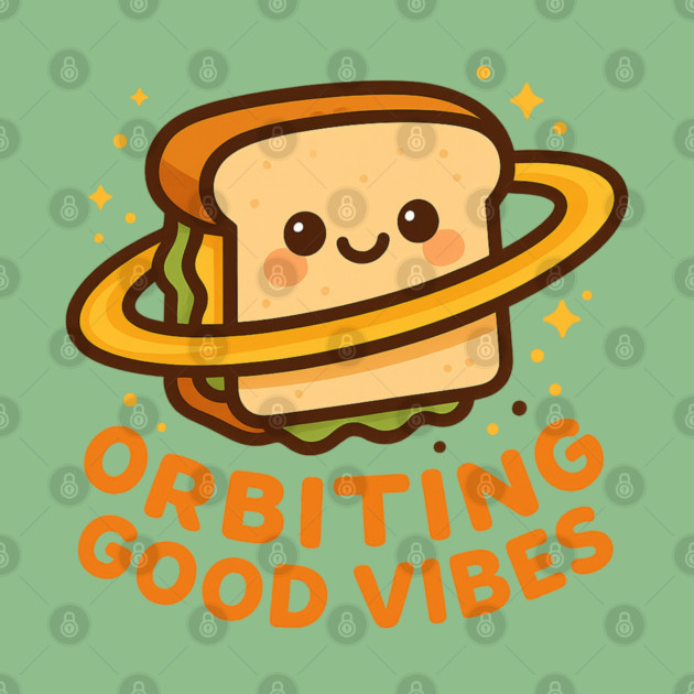 Orbiting Good Vibes – Cosmo Bites Kawaii Space Sandwich Design by Anne Lee