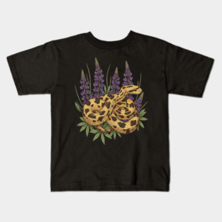 Bullsnake with Lupines Botanical Illustration Kids T-Shirt